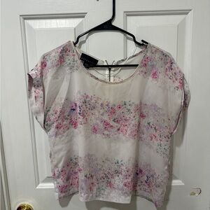 Attention Floral Women's Top - Pink and White